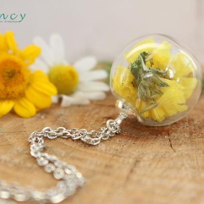 Botanical Necklace , Yellow Necklaces For Women,..