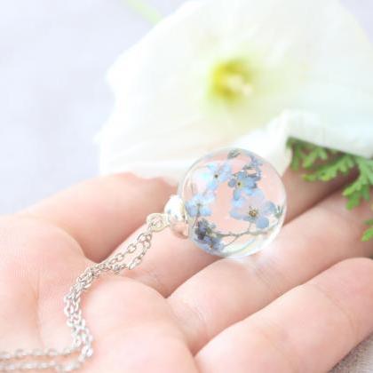 Real Forget Me Not Necklace, Unique Wedding..