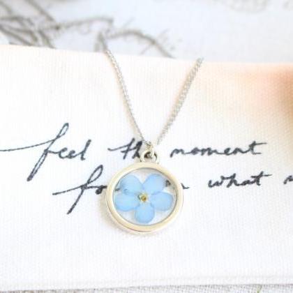 Forget Me Not Memorial Flower Necklace, Miniature..