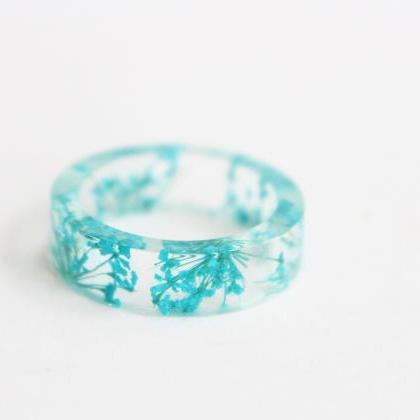 Pressed Flower Ring, Real Flower Resin Ring With..