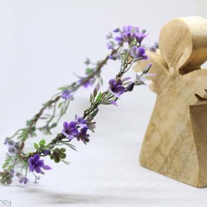 Lavender Flower Girl Crown, Purple Flower Girl..