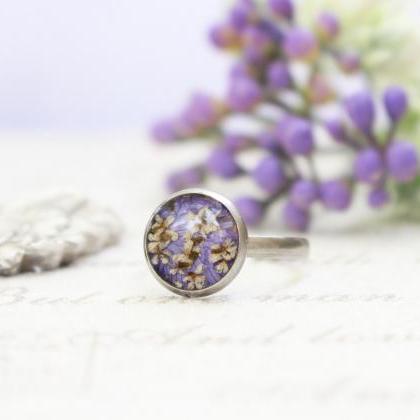 Purple Resin Ring, Nature Inspired Ring Jewelry,..