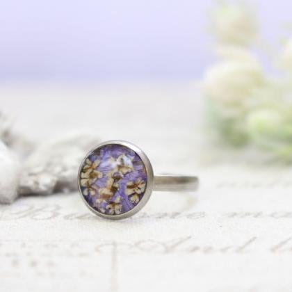 Purple Resin Ring, Nature Inspired Ring Jewelry,..