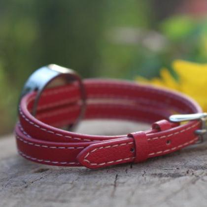 Double Leather Bracelet, Natural Leather Bracelet,..