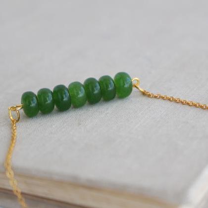 Emerald Minimalist Necklace, Green Minimalist..