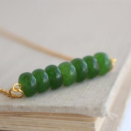 Emerald Minimalist Necklace, Green Minimalist..