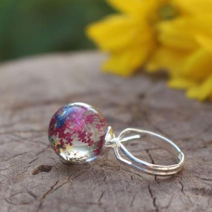 Rainbow Resin Ring, Flower Sphere Ring,colorful..