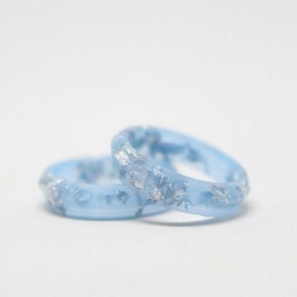 Sky Blue Ring, Blue Resin Rings, Unique Rings For..