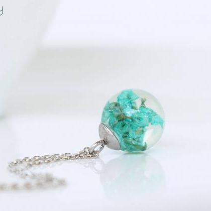 Turquoise Flower Necklace , Turquoise Necklace..