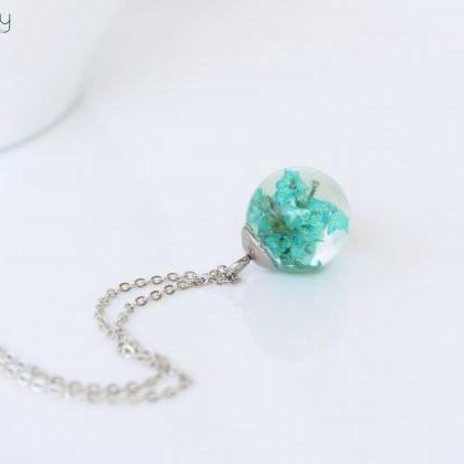 Turquoise Flower Necklace , Turquoise Necklace..