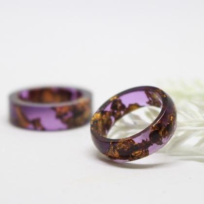 Purple Resin Ring, Deep Purple Ring, Unique Rings..