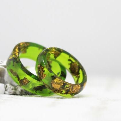 Resin Ring Copper , Green Rings For Women, Ring..