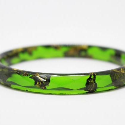 Women Gift Bracelets , Dark Green Bangle..