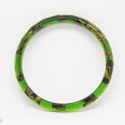 Women Gift Bracelets , Dark Green Bangle..