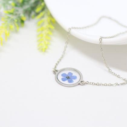 Gifts For Her, Real Forget Me Not Necklace,..