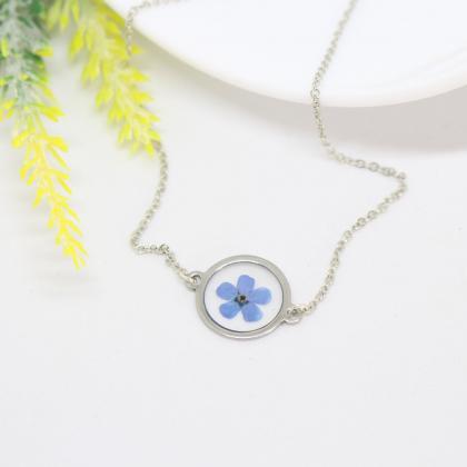 Gifts For Her, Real Forget Me Not Necklace,..