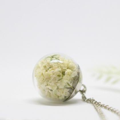 Real Flower Necklace , Real Flower Pendant, Dried..
