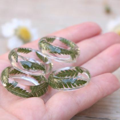 Real Fern Ring, Dry Fern Leaves, Nature Inspired..