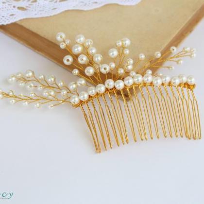 Pearl Hair Comb , Pearl Wedding Hair Accessories ,..