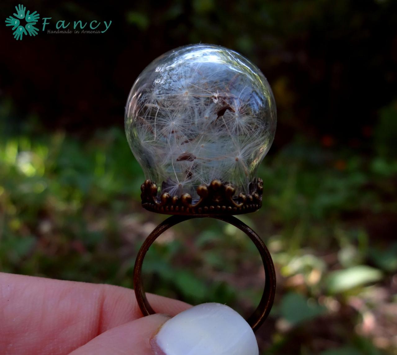 Real Dandelion Ring , Dandelion Wish Jewelry , Unique Rings For Her , Girlfriend Jewelry , Ring For Mom , Armenian Jewelry , Ready To Ship