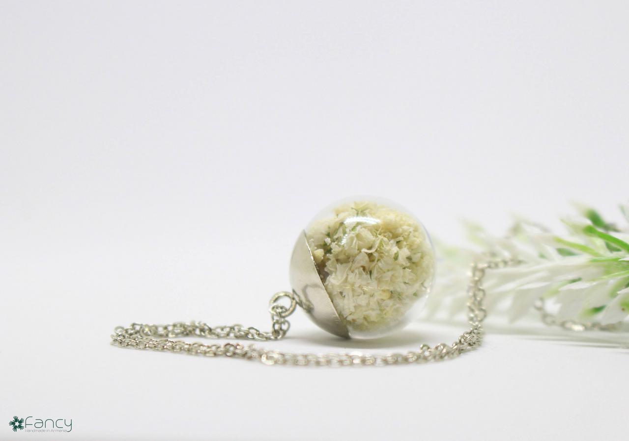 Real Flower Necklace , Real Flower Pendant, Dried Flower Jewelry, Mini Terrarium Necklace, Botanical Jewelry, Unique Gifts For Her, Armenian