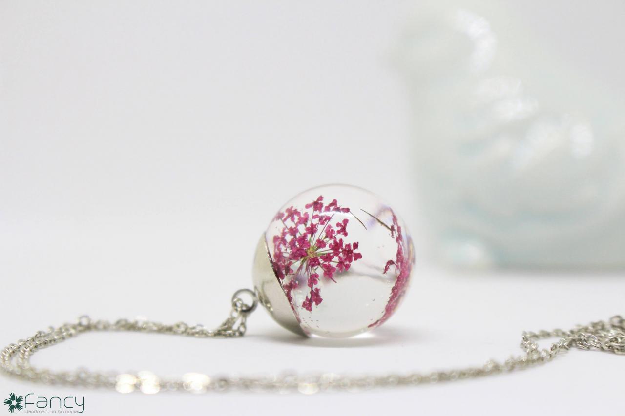 Real Flower Necklace , Birthday Gift Ideas For Daughter , Pressed Flower Necklace , Mini Terrarium Necklace , Rose Flower Necklace ,armenian