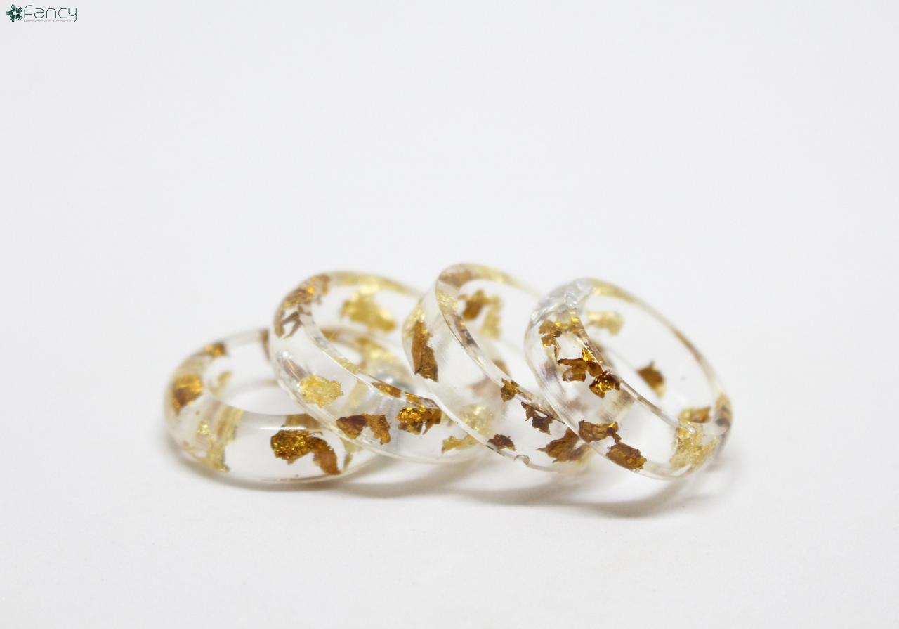 Resin Ring With Gold Flakes, Resin Ring Wedding, Crystal Resin Ring, Clear Resin Rings, Rings For Him And Her, Men's Resin Ring, Mens