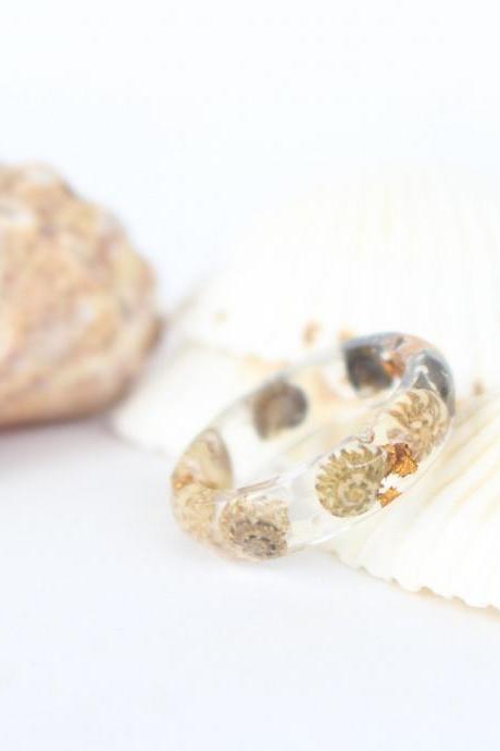 Unique Rings, Sea Shell Ring, Resin Rings, Tropical Rings, Ocean Ring For Men, Ring Size 6.5,ring Size 5.5,ocean Theme Ring,seashell Jewelry