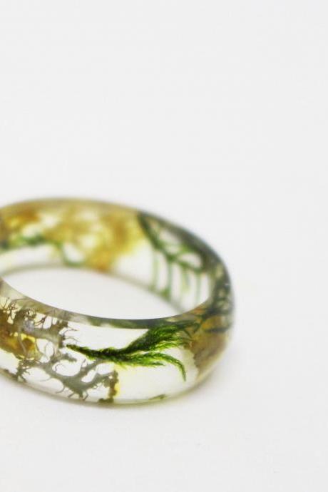 Resin Ring, Moss Resin Ring, Unique Rings For Women, Real Moss Ring, Resin Rings, Unique Rings For Her, Resin Ring Moss, Natural Ring