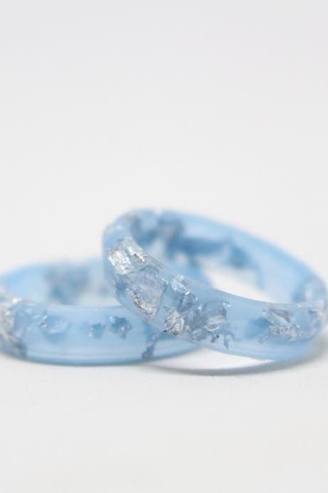 Sky blue ring, blue resin rings, unique rings for her, couples ring, bridesmaid gift for wedding day, blue wedding jewelry