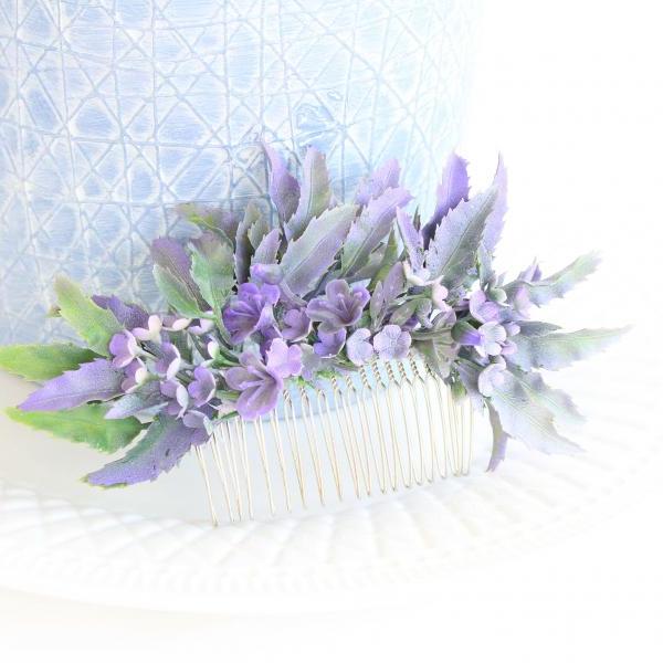 Floral hair comb wedding , lavender grey wedding , purple hair accessories for wedding , purple wedding jewelry for brides , Armenian gifts